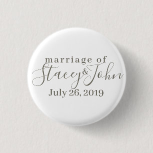 Badge Rond 2,50 Cm Boutons nuptiales de mariage simple