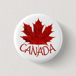 Badge Rond 2,50 Cm Boutons souvenir Canada Drapeau Érable Feuille Éra