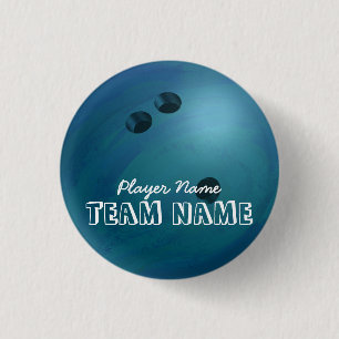 Badge Rond 2,50 Cm Bowling Ball Blue
