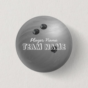 Badge Rond 2,50 Cm Bowling Ball Grey