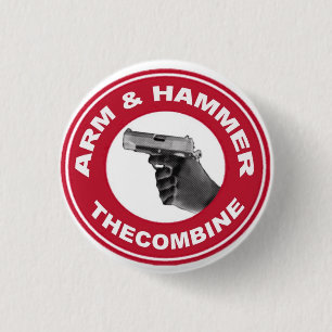 Badge Rond 2,50 Cm Bras et marteau