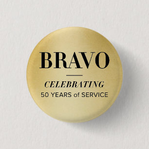 Badge Rond 2,50 Cm BRAVO 50ème bouton