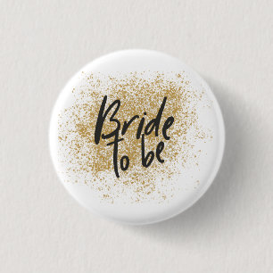 Badge Rond 2,50 Cm Bride to be - gold/black