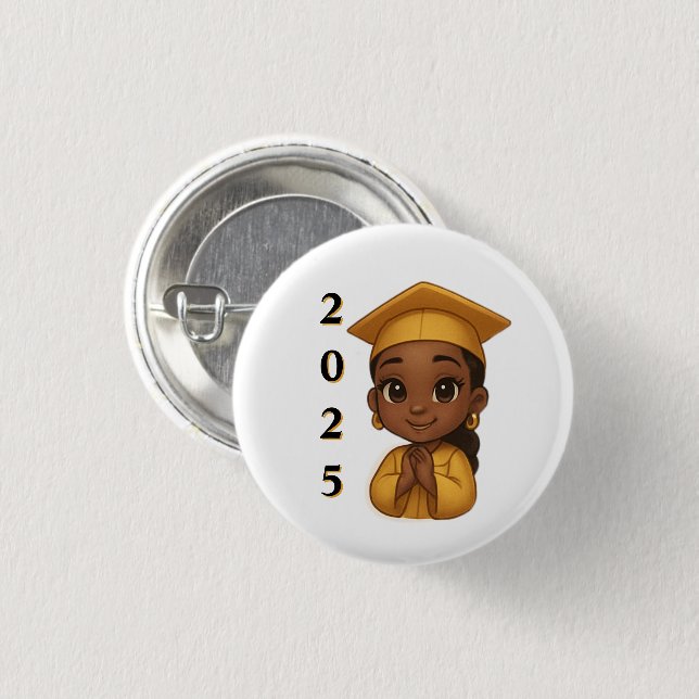 Badge Rond 2,50 Cm brillant brillant 2025 Diplômé (Devant & derrière)