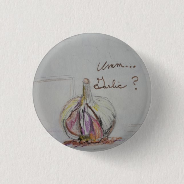 Badge Rond 2,50 Cm Broche Bouton d'ail (Devant)