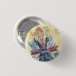 BADGE ROND 2,50 CM BROCHE DE DAME BLUE (AQUARELLE)