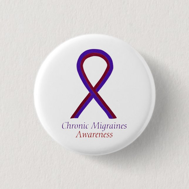 Badge Rond 2,50 Cm Broches Bouton de sensibilisation aux migraines ch (Devant)
