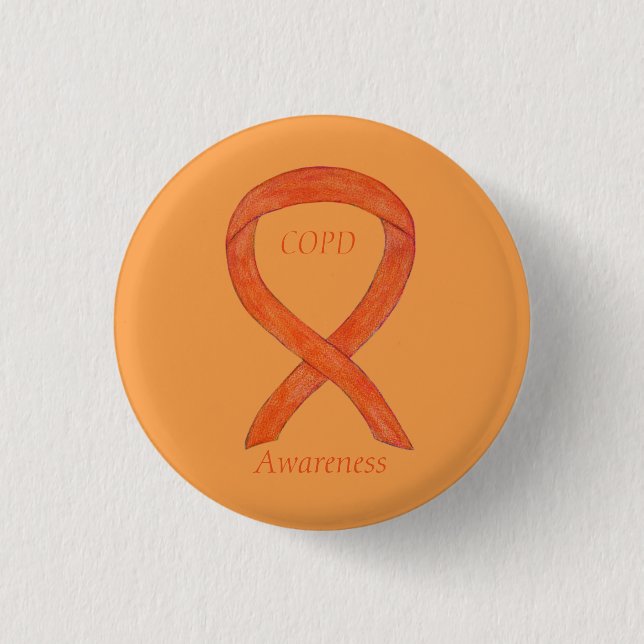 Badge Rond 2,50 Cm Brochure à ruban pour maladie pulmonaire obstructi (Devant)