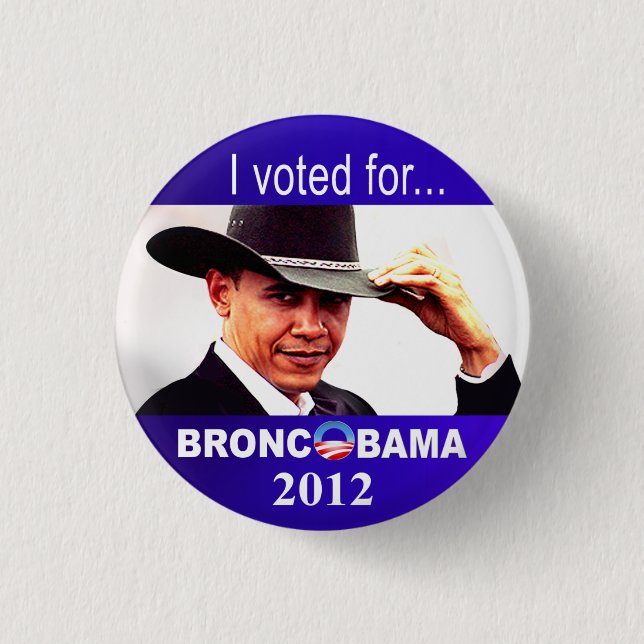 Badge Rond 2,50 Cm Bronc Obama (Devant)