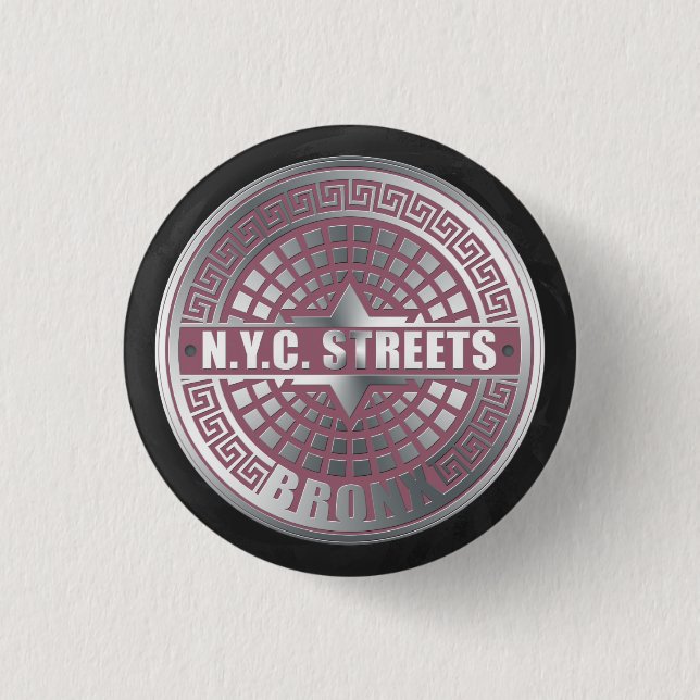 Badge Rond 2,50 Cm Bronx de couverture de trou (Devant)