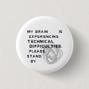 Badge Rond 2,50 Cm Brouillard cérébral Fibromyalgia Insigne d'épin