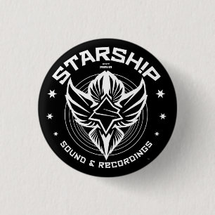 Badge Rond 2,50 Cm Bruit de STARSHIP et bouton d'enregistrements