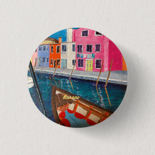 Badge Rond 2,50 Cm Burano Venice Italie