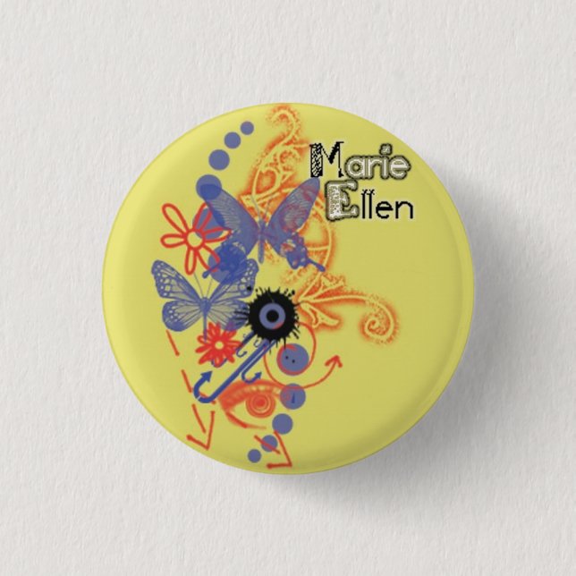 Badge Rond 2,50 Cm butterflys (Devant)