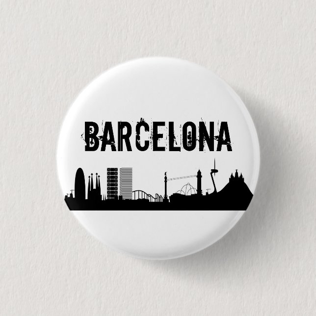 Badge Rond 2,50 Cm Button Barcelone/Plaque Barcelone (Devant)