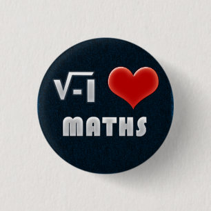 Badge Rond 2,50 Cm Button I LOVE MATHS