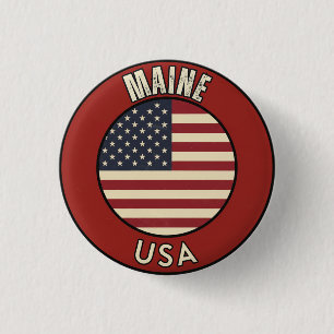 Badge Rond 2,50 Cm Cadeau Amour Maine - Joli Souvenir de l'État ME