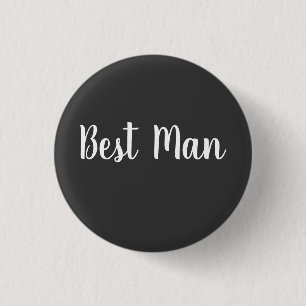 Badge Rond 2,50 Cm Cadeau de fête de mariage du garçon d'honneur noir