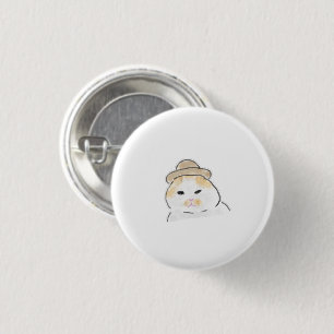Badge Rond 2,50 Cm Cadeau drôle pour amateur de chat roux tabby grass