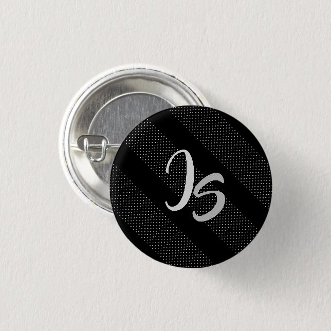 Badge Rond 2,50 Cm Cadeau élégant avec personnalisation Monogramme ar (Devant & derrière)