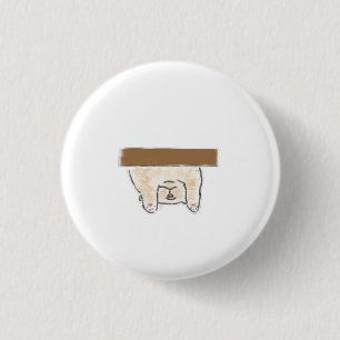 Badge Rond 2,50 Cm Cadeau personnalisé Chat Beige Suspendu à l'envers