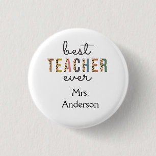 Badge Rond 2,50 Cm Cadeau personnalisé de Meilleur Professeur pour En