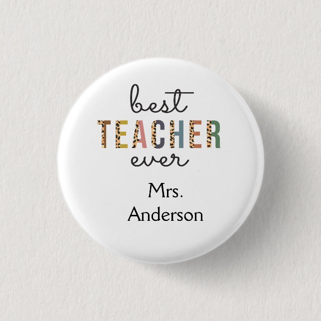 Badge Rond 2,50 Cm Cadeau personnalisé pour enseignant (Devant)