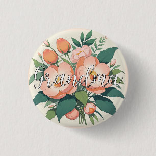 Badge Rond 2,50 Cm Cadeau Personnalisé Pour Grand-Mère, Toile Grand-M