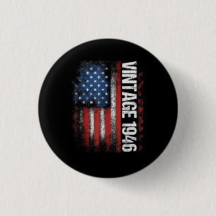 Badge Rond 2,50 Cm Cadeaux de 80e anniversaire vintage 1946 80 ans Am