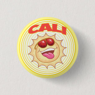 Badge Rond 2,50 Cm Cali Sun souriant