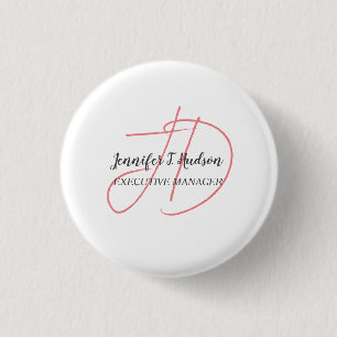 Badge Rond 2,50 Cm Calligraphie classique tendance monogramme
