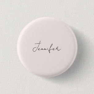 Badge Rond 2,50 Cm Calligraphie Élégant Couleur Pastel Simple Nom