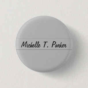 Badge Rond 2,50 Cm Calligraphie minimaliste épurée professionnelle