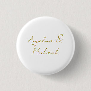 Badge Rond 2,50 Cm Calligraphie professionnelle Elegant or couleur