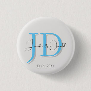 Badge Rond 2,50 Cm Calligraphie tendance monogramme de script classiq