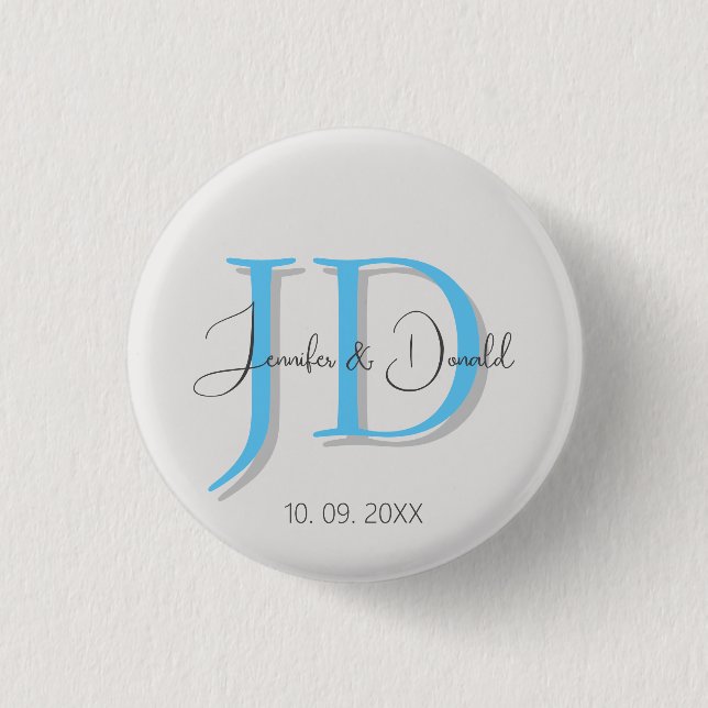 Badge Rond 2,50 Cm Calligraphie tendance monogramme de script classiq (Devant)