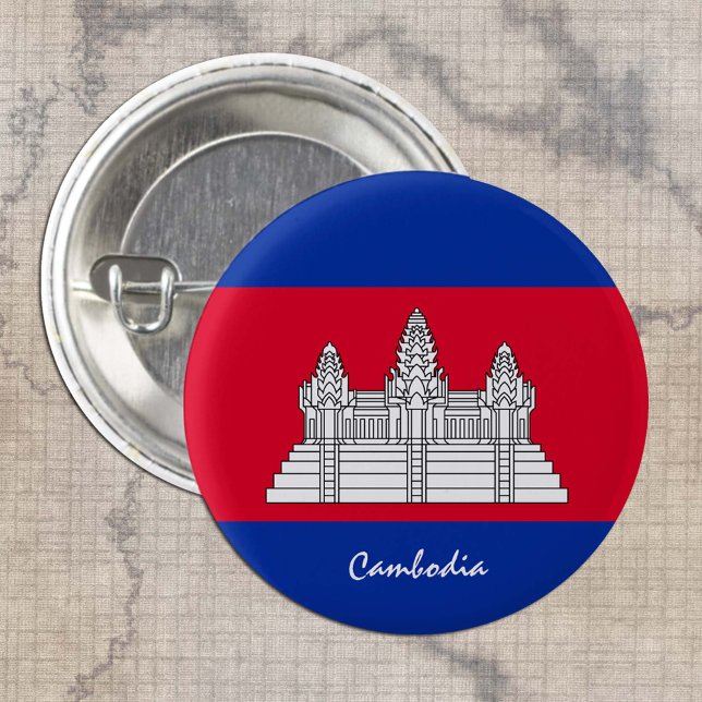 Badge Rond 2,50 Cm Cambodge bouton, mode patriotique du drapeau cambo (Créateur téléchargé)