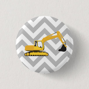 Badge Rond 2,50 Cm Camion de construction de l'excavateur