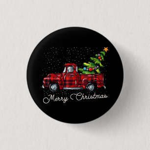 Badge Rond 2,50 Cm Camion de ramassage de Buffalo Rouge avec char de 