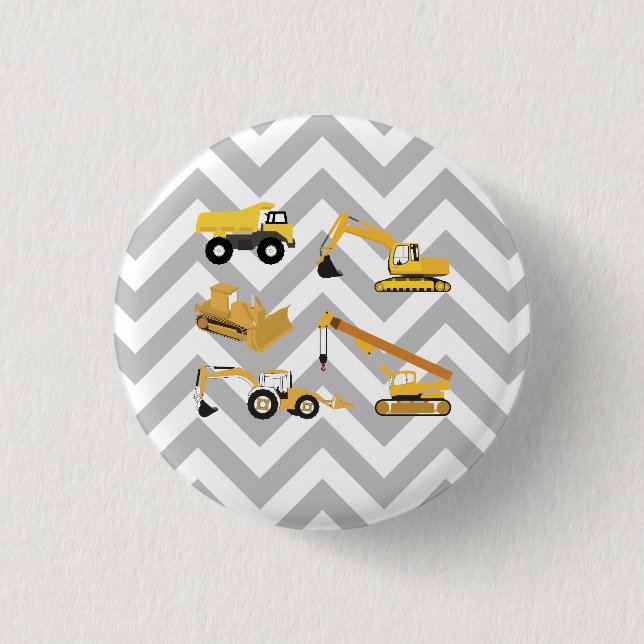 Badge Rond 2,50 Cm Camions de construction Motif géométrique (Devant)