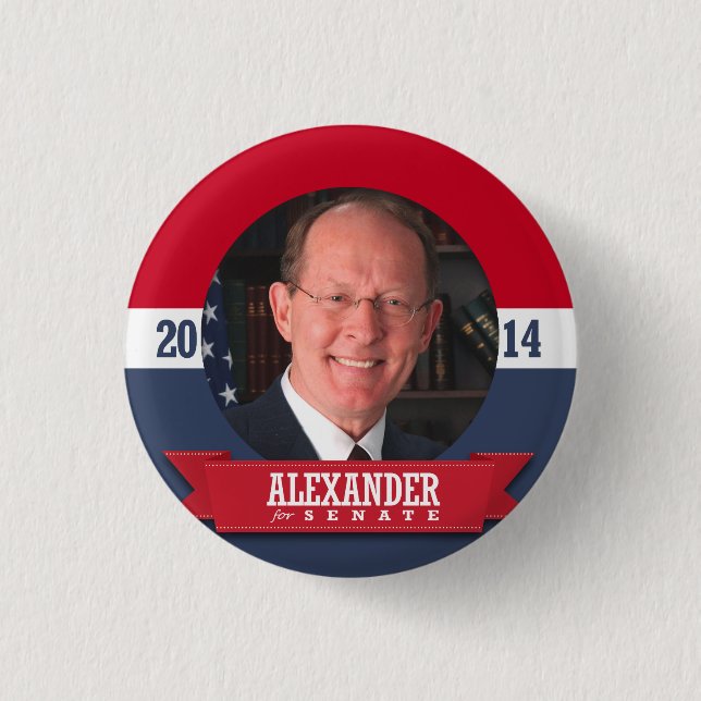 BADGE ROND 2,50 CM CAMPAGNE LAMAR ALEXANDER (Devant)