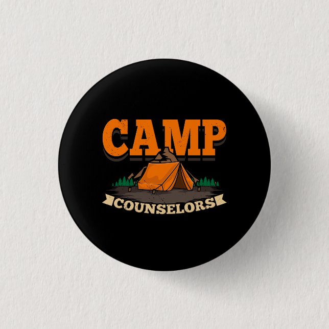 Badge Rond 2,50 Cm Camping - Conseiller de camp (Devant)