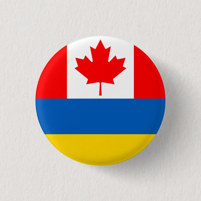 Badge Rond 2,50 Cm Canada Ukraine (Devant)