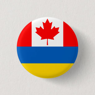 Badge Rond 2,50 Cm Canada Ukraine
