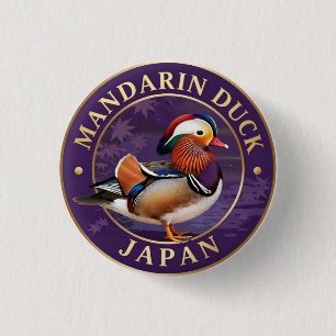 Badge Rond 2,50 Cm 🦆 Canard mandarin Faune sauvage japonais