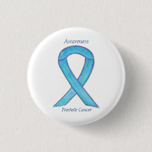 Badge Rond 2,50 Cm Cancer de la prostate Bleu de sensibilisation Ruba