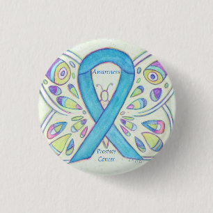 Badge Rond 2,50 Cm Cancer de la prostate Bleu de sensibilisation Ruba