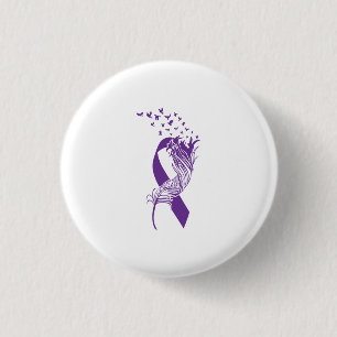 Badge Rond 2,50 Cm Cancer Purple Ribbon