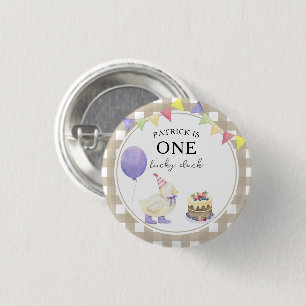 Badge Rond 2,50 Cm Caneton aquarelle 1er anniversaire