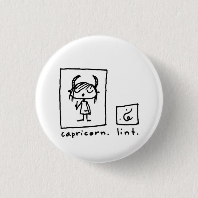 Badge Rond 2,50 Cm Capricorne + fibre (Devant)